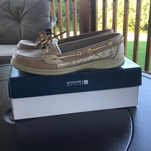 Sperry Topsider Anglefish Gold Boat Shoes Loafers